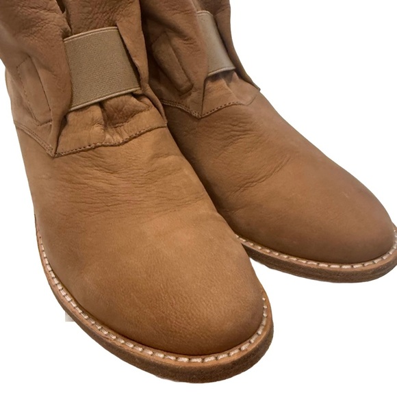 Eileen Fisher Women’s Tan Leather Pull On Ankle Boots Booties Shoes Sz 7.5 - Picture 2 of 11